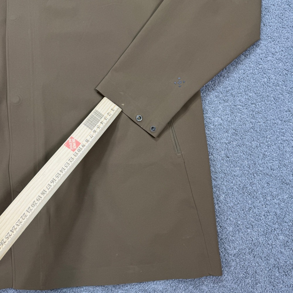 Lululemon Drivers Trench Coat Men's Large Brown Water Repellant Overcoat Outdoor - Picture 12 of 16